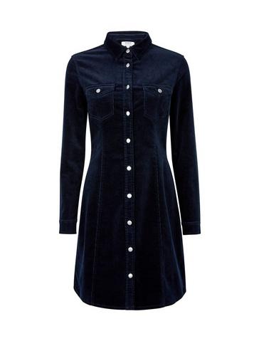 Dorothy Perkins Midnight Blue Corduroy Shirt Dress