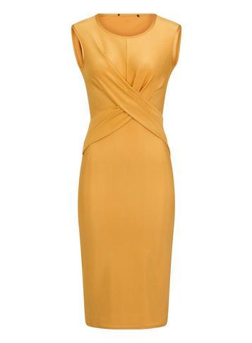 Dorothy Perkins *girls On Film Yellow Ribbed Midi Dress