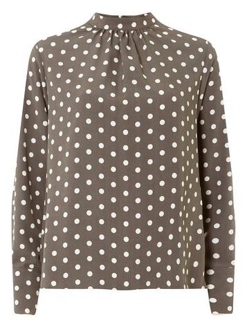 Dorothy Perkins Charcoal Spot Print Long Sleeve Top