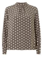 Dorothy Perkins Charcoal Spot Print Long Sleeve Top
