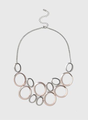 Dorothy Perkins Rose Gold Circle Link Collar Necklace