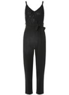 Dorothy Perkins Petite Black Glitter Jumpsuit