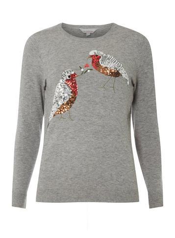 Dorothy Perkins Petite Grey Marl Robin Jumper
