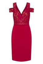 Dorothy Perkins *little Mistress Red Off Shoulder Bodycon Dress