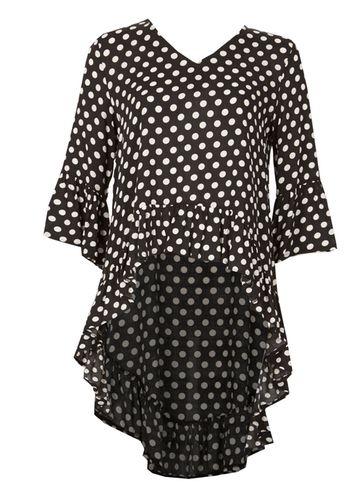 Dorothy Perkins *izabel London Black Frill Sleeve Top