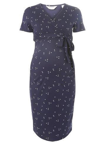 Dorothy Perkins *materniry Navy Heart Ruched Shift Dress