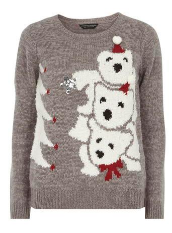 Dorothy Perkins Grey Polar Bear Jumper