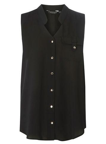 Dorothy Perkins Black Utility Sleeveless Shirt