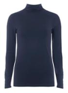 Dorothy Perkins Navy Buttoned Turtle Neck Top
