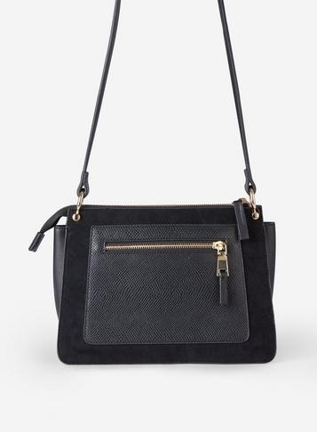 Dorothy Perkins Black Zip Front Cross Body Bag