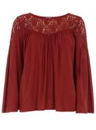 Dorothy Perkins *vero Moda Red Crochet Insert Top