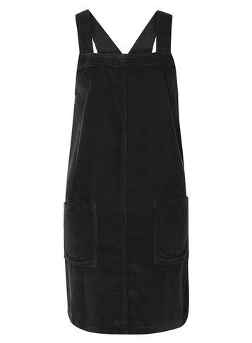 Dorothy Perkins *tall Black Cord Pinafore Dress