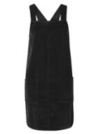 Dorothy Perkins *tall Black Cord Pinafore Dress