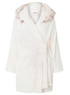 Dorothy Perkins Cream Faux Fur Hooded Dressing Gown