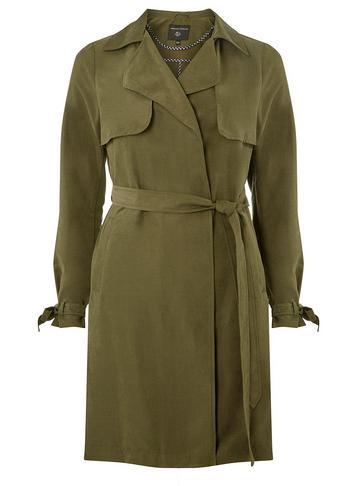 Dorothy Perkins Khaki Longline Waterfall Mac Coat