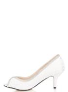 Dorothy Perkins *quiz White Diamante Lace Court Shoes