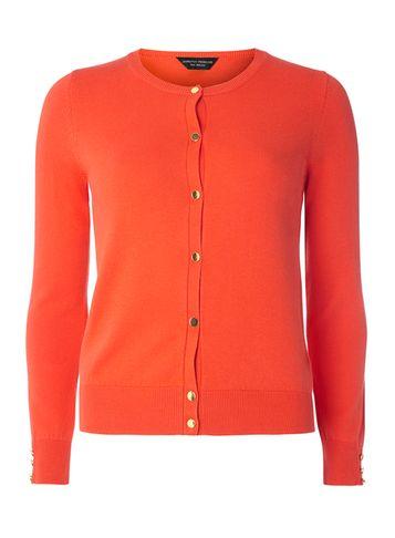 Dorothy Perkins Red Gold Button Cotton Cardigan