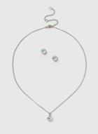Dorothy Perkins Silver Look Swarovski Elements Stud Earrings And Necklace Set