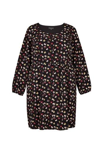 Dorothy Perkins Dp Curve Multi Colour Floral Print Button Detail Tea Dress