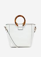 Dorothy Perkins White Circle Handle Mini Tote Bag