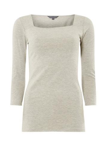 Dorothy Perkins *tall Grey Square Neck Top