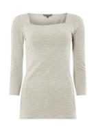 Dorothy Perkins *tall Grey Square Neck Top