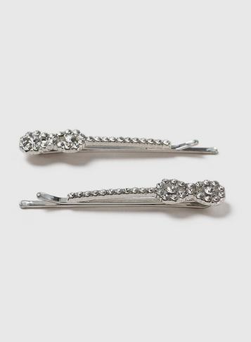 Dorothy Perkins Silver Look Rhinestone Hair Clips