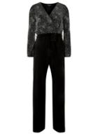 Dorothy Perkins Black And Sliver Glitter Top Jumpsuit