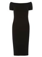 Dorothy Perkins *tall Black Short Sleeve Bardot Bodycon Dress