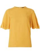 Dorothy Perkins Ochre Cutwork Angel Sleeve T-shirt