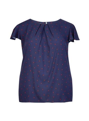 *billie & Blossom Curve Navy Ladybird Top