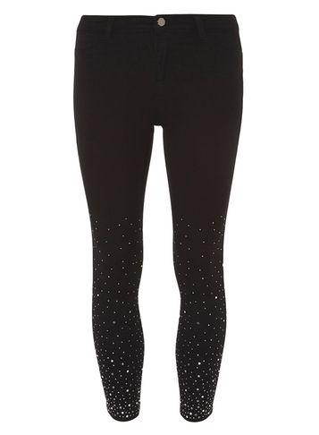 Dorothy Perkins Petite Black Frankie Jeans With Embellishment
