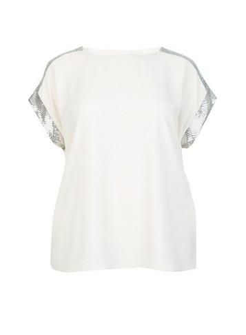 Dorothy Perkins *dp Curve Blush Sequin Trim T-shirt