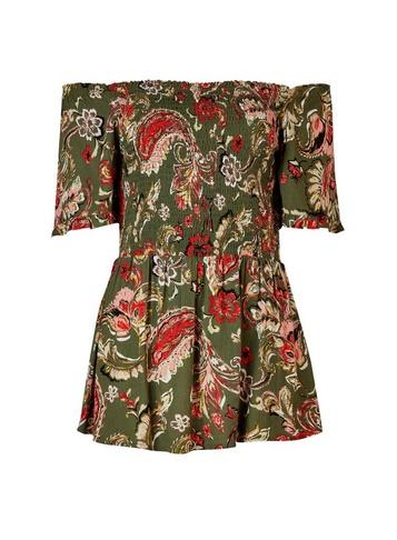 Dorothy Perkins Khaki Floral Print Top