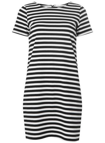 Vila *white And Navy Striped Zip Shift Dress