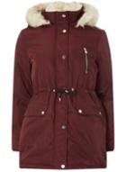 Dorothy Perkins Petite Berry And Cream Parka