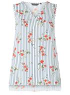 Dorothy Perkins Multi Colour Floral Striped V-neck Top