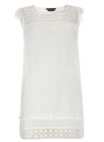 Dorothy Perkins Ivory Lace Yoke Tunic