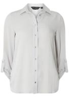 Dorothy Perkins Silver Grey Tab Roll Sleeve Shirt