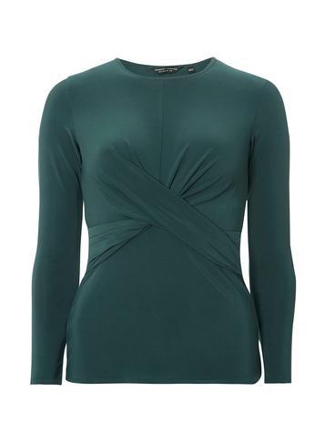Dorothy Perkins Green Crossover Long Sleeve Top