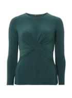 Dorothy Perkins Green Crossover Long Sleeve Top