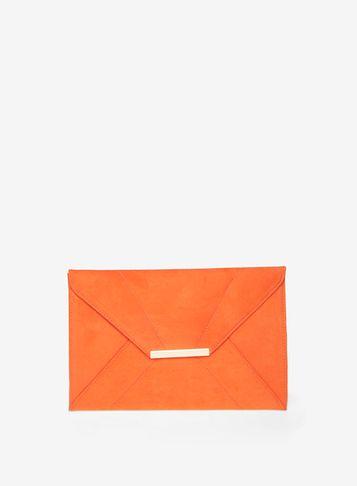 Dorothy Perkins Orange Envelope Clutch Bag
