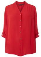 Dorothy Perkins *dp Curve Red Roll Sleeve Shirt