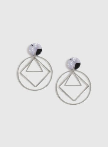 Dorothy Perkins Multi Colour Geometric Design Hoop Earrings