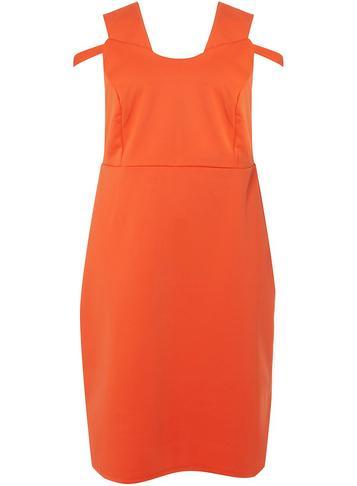 Dorothy Perkins Dp Curve Orange Bardot Pencil Dress