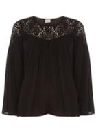 Dorothy Perkins *vero Moda Black Crochet Insert Top