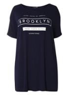 Dorothy Perkins Dp Curve Blue 'brooklyn' Motif T-shirt