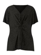 Dorothy Perkins *dp Curve Black And Silver Knot Front Top