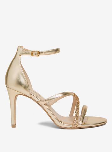 Dorothy Perkins Gold Pu Bambi Strappy Heeled Sandals
