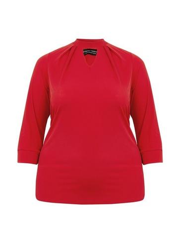 Dorothy Perkins *dp Curve Red Pleat Neck Top